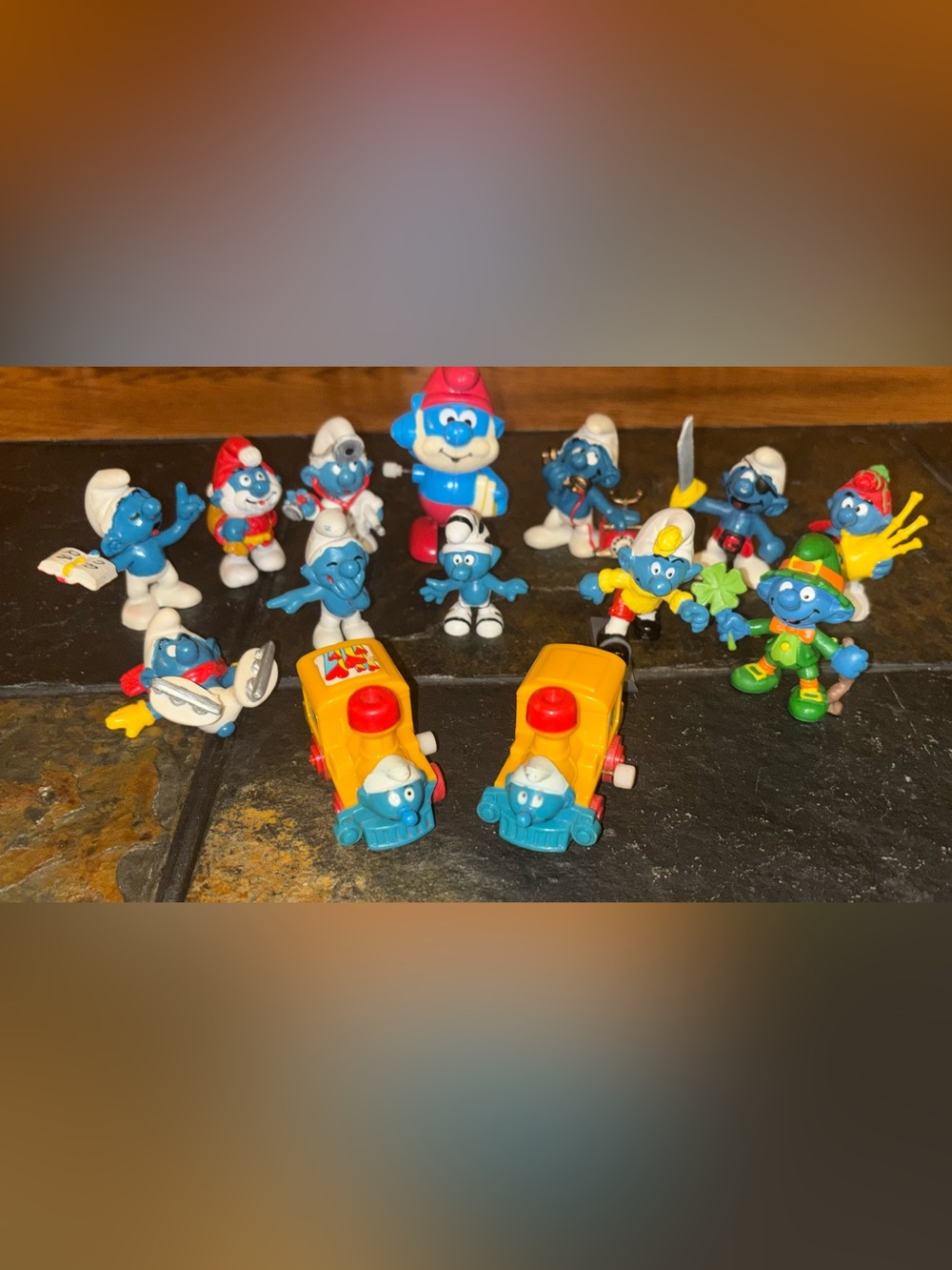 Vintage Smurfs Toy Lot 1980s Schleich Peyo Galoob Wind Up Trains